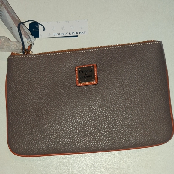 Dooney & Bourke Handbags - Dooney & Bourke Gray Leather Wristlet